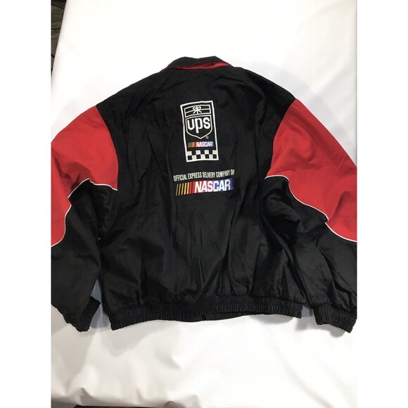 Vintage NASCAR 90’s Racing Jacket - Letterman Varsity -XXL - UPS  CUP - Black - Picture 1 of 10
